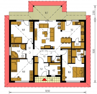 Plan de sol du rez-de-chaussée - BUNGALOW 193